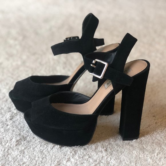 Steve Madden Jillyy Heel - Black Suede - Picture 2 of 7